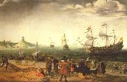 WILLAERTS, Adam Coastal Landscape with Ships oil painting reproduction